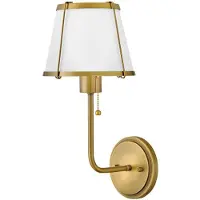 HINKLEY LED Wandlamp Clarke | 1X E27 Max 40W | Darkened Brass & Ivory Steel Shade