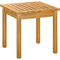 Outsunny Bijzettafel-Acaciahout-48L x 48B x 46H cm-Natuurlijk hout