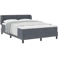 vidaXL Boxspringbed met hoofdeinde, donkergrijs, 140 x 190 cm, fluweel