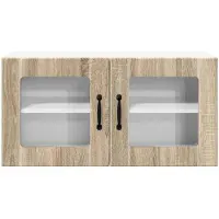 vidaXL Wandkast met glazen deuren, model PORTO, Sonoma-eikenhout, 80 x 31 x 40 cm