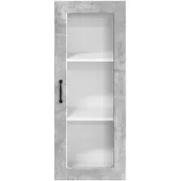 vidaXL Wandkast met glazen deuren, model PORTO, betonlook, grijs, 40 x 31 x 100 cm
