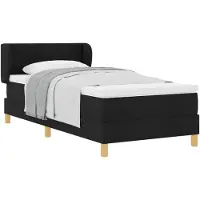 vidaXL Boxspring bed met hoofdeinde Zwart 90 x 190 cm Stof
