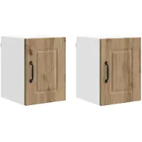 vidaXL Wandkast PORTO 2 pcs Artisan Eiken Bewerkt hout