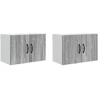 vidaXL Wandkast PORTO 2 pcs Grijs Sonoma Bewerkt hout