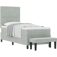 vidaXL Boxspring bed met kussen Lichtgrijs 200 x 80 cm Fluweel