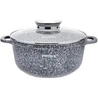 Klausberg 7521 - Kookpan met deksel - marmer grijs - 22 cm - 3.3 liter