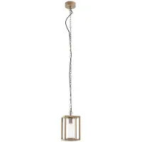 LUCANDE buiten hanglamp Ferda, bruin, IP44, glas, E27 dimbaar, bruin / roest, Aluminium, Modern