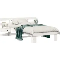 vidaXL Bedframe met hoofdeinde Wit 100 x 200 cm Massief grenenhout