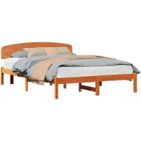 vidaXL Bedframe Wasbruin 150 x 200 cm Massief grenenhout