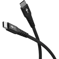 Goobay USB-C Supersoft Textile kabel | USB2.0 | PD 60W | zwart | 1 meter