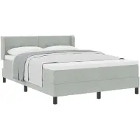vidaXL Boxspring bed met hoofdeinde Lichtgrijs 190 x 140 cm Fluweel