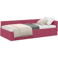 vidaXL Hoek Bed Frame met hoofdeinde Wijnrood 80 cm x 200 cm Fluweel