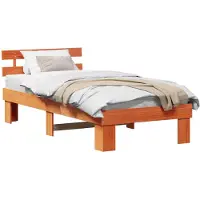 vidaXL Bedframe met hoofdeinde Wasbruin 90 x 200 cm Massief grenenhout