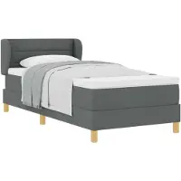 vidaXL Boxspring bed met matras Donkergrijs 90 x 200 cm Stof