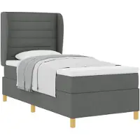 vidaXL Boxspring bed met matras Donkergrijs 200 x 80 cm Stof