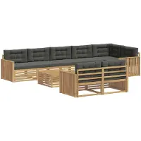 vidaXL Buiten bank set 9 st Wit en antracietkleurig Polyester