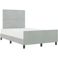 vidaXL Boxspring bed met hoofdeinde Lichtgrijs 120 x 200 cm Fluweel