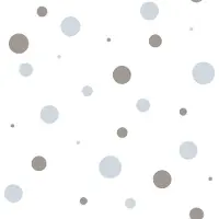 Happy Behang - Rondjes - Stippen - Taupe Blauw Wit - Babykamer Kinderkamer - Scandinavisch - Vliesbehang - 0,53 x 10,05 M -