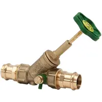 Schlosser JS Vrijstroomventiel, met persaansluiting (binnendraad), met aftapping, met stijgende spindel, DN25, persdiameter 28mm, DVGW gekeurd, 0015182800001