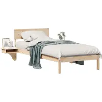 vidaXL Bedframe met hoofdeinde Bruin 80 x 200 cm Massief grenenhout