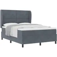 vidaXL Boxspring bed met hoofdeinde Donkergrijs 200 x 160 cm Fluweel