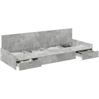 vidaXL Bedframe met lade Beton Grijs 90 x 190 cm Bewerkt hout