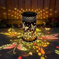 COOAU - Solar Vlinder & Bloemen Projectie Lantaarn – Kleurrijke LED Hanglamp – Waterdichte Solar Lantaarn voor Tuin Terras Decoratie