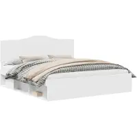 vidaXL Bedframe met hoofdeinde Wit 180 x 200 cm Massief grenenhout