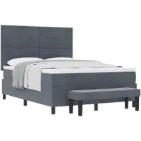 vidaXL Boxspring bed met kussen Donkergrijs 200 x 160 cm Fluweel