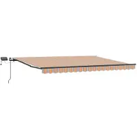 vidaXL Uitschuifbare luifel Meerkleurig 400 × 300 cm Stof en Aluminium