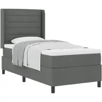 vidaXL Boxspring bed met kussen Donkergrijs 200 x 100 cm Stof