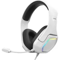 Krom Kopa 7.1, Kabel, 20 - 20000 Hz, Gaming, 330 g, Hoofdtelefoon met microfoon, Zwart, Wit
