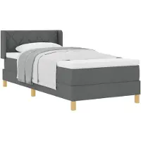 vidaXL Boxspring bed met hoofdeinde Donkergrijs 200 x 90 cm Stof