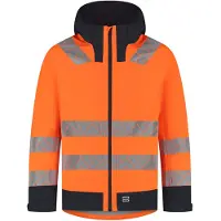 Tricorp 406108 Regenjas Techshell High Vis Redefined Fluor Oranje/Blauw maat S uniseks
