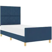 vidaXL Bedframe met hoofdeinde Blauw 100 x 200 cm Stof