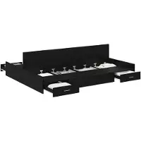 vidaXL Opbergbedframe met lade Zwart Eiken 140 x 190 cm Bewerkt hout