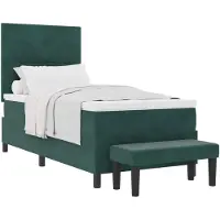 vidaXL Boxspring bed met hoofdeinde Donkergroen 200 x 100 cm Fluweel