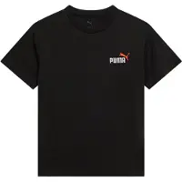 Puma T-shirt zwart Jongens/Meisjes Katoen Ronde hals Logo - maat 116