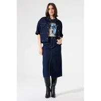 Garcia Ladies Skirt Rinsed Maat: M | Midi Rokken Outlet | Dames | Blauw