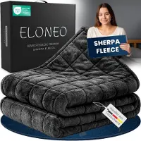 Aktiv shop GmbH Verzwaringsdeken Fleece & Sherpa 9 kg - Weighted Blanket met gelijkmatige gewichtsverdeling - Zachte knuffeldeken voor volwassenen - 155x220 cm - Zwart