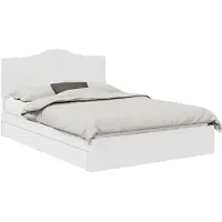vidaXL Opbergbed met lade met hoofdeinde Wit 140 x 190 cm Bewerkt hout