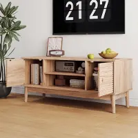 STILVORA Televisiemeubel - Mid Century Stijl Met Opbergruimte En Kabelbeheer - Voor Woonkamer En Slaapkamer - MDF - Eiken - 110x40x48 Cm