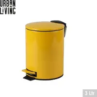 Urban Living Pedaalemmer Toulon - geel - 3 liter - metaal - L17 x H23 cm - soft-close - toilet/badkamer