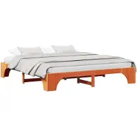 vidaXL Bedframe Wasbruin 200 x 200 cm Massief grenenhout
