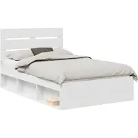 vidaXL Bedframe met hoofdeinde Wit 120 x 190 cm Massief grenenhout