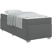 vidaXL Bedframe met matras, donkergrijs, 90 x 190 cm, gestoffeerd