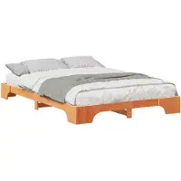 vidaXL Bedframe Bruin 140 x 210 cm Massief grenenhout