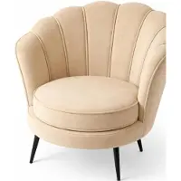 Ebuy24 Nice fauteuil velours beige.