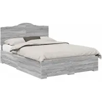 vidaXL Bedframe Grijs Sonoma 140 x 200 cm Bewerkt hout