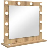 vidaXL Make-up Spiegel Rechthoekig met spiegel Oudhout 60 x 55 x 18 cm